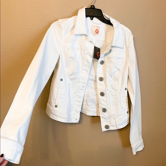 guess white denim jacket
